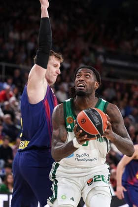 April 7, 2026, Barcelona, Barcelona, Spain: Mathias Lessort of Panathinaikos Aktor Athens and Jan Vesely of FC Barcelona, Barca in action during the EuroLeague Regular Season Round 36 match played between FC Barcelona and Panathinaikos Aktor Athens at Palau Blaugrana on April 07, 2026 in Barcelona, Spain. Barcelona Spain - ZUMAa181 20260407_zaa_a181_351 Copyright: xJavierxBorregox