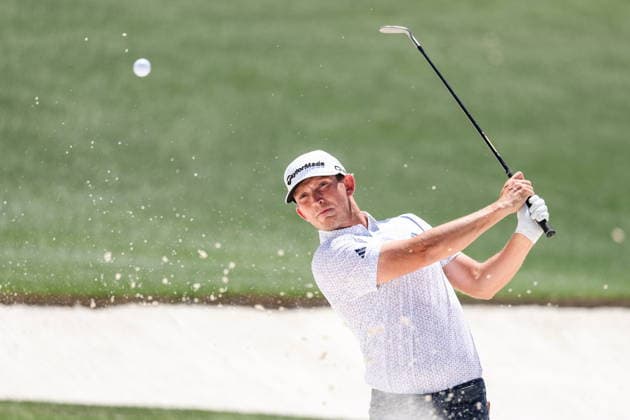 Masters Tournament golf - practice round Jacob Bridgeman of the USA works on his bunker shots during a practice round for the 2026 Masters Tournament at the Augusta National Golf Club in Augusta, Georgia, USA, 07 April 2026. The Masters golf tournament begins on 09 April 2026. AUGUSTA GEORGIA United States  Copyright: xERIKxS.xLESSERx