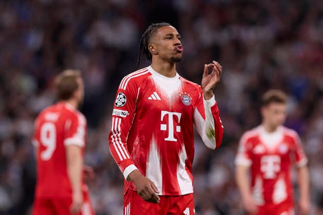 April 7, 2026, Madrid, Spain: Michael Olise of FC Bayern Munchen gestures during the UEFA Champions League 2025 2026 quarter-finals first leg football match between Real Madrid CF and FC Bayern Munchen at Santiago Bernabeu stadium. Final score Real Madrid CF 1:2 FC Bayern Munchen Real Madrid CF Vs FC Bayern Munchen In Madrid - 07 Apr 2026  - ZUMAs197 20260407_aaa_s197_204 Copyright: xFedericoxTitonex