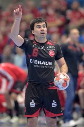 Erik Balenciaga MT Melsungen 6 , GER, MT Melsungen Fredericia HK DEN , Handball, EHF European League Men, Play Offs, Season 2025 2026, 07 04 2026, GER, MT Melsungen Fredericia HK, Handball, EHF Men, Play Off, Season 2025 2026, 07 04 2026 Kassel Copyright: xEibner-Pressefotox xRolandxSippelx EP_RSL