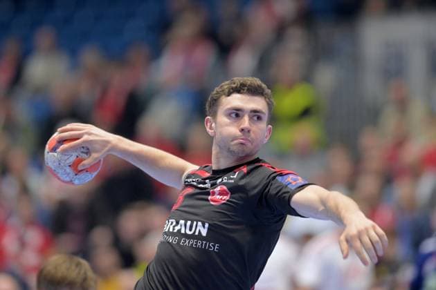 Florian Drosten MT Melsungen 18 on throw , GER, MT Melsungen Fredericia HK DEN , Handball, EHF European League Men, Play Offs, Season 2025 2026, 07 04 2026, GER, MT Melsungen Fredericia HK, Handball, EHF Men, Play Off, Season 2025 2026, 07 04 2026 Kassel Copyright: xEibner-Pressefotox xRolandxSippelx EP_RSL