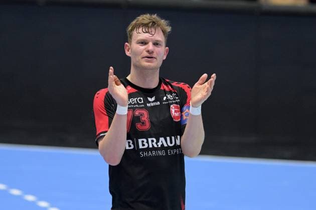 Cheers, joy after the victory Timo Kastening MT Melsungen 73 , GER, MT Melsungen Fredericia HK DEN , Handball, EHF European League Men, Play Offs, Season 2025 2026, 07 04 2026, GER, MT Melsungen Fredericia HK, Handball, EHF Men, Play Off, Season 2025 2026, 07 04 2026 Kassel Copyright: xEibner-Pressefotox xRolandxSippelx EP_RSL