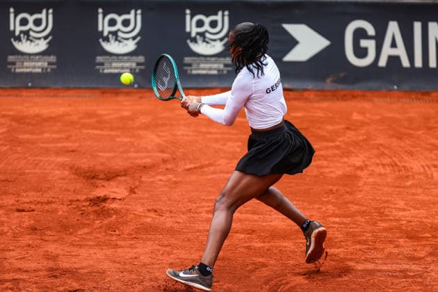 Billie Jean King Cup - Day 1 Noma Noha Akugue of Germany competes in the Billie Jean King Cup play-offs women s singles match against Matilde Jorge of Portugal on day one of the Billie Jean King Cup play-offs at Clube de Tenis do Jamor in Lisbon, Portugal, on April 7, 2026. Lisbon Lisboa Portugal  Copyright: xMiguelxReisx originalFilename:reis-notitle260407_np0wW.jpg