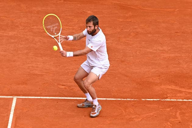 2026 Rolex Monte-Carlo Masters - Corentin Moutet Corentin Moutet (FRA) during his first round match at the 2026 Rolex Monte-Carlo Masters in Monte-Carlo, MONACO, on April 7th, 2026. Photo by Corinne Dubreuil ABACAPRESS.COM Monte Carlo Monaco  Copyright: xDubreuilxCorinne ABACAx