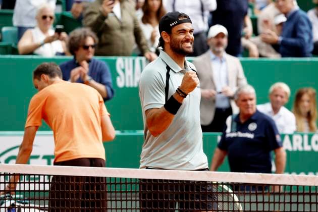 Monte-Carlo Rolex Master Tennis PHOTOPQR NICE MATIN Dylan Meiffret ; Roquebrune Cap-Martin ; 08 04 2026 ; 119e edition du Rolex Monte-Carlo Masters de Tennis. Matchs du 5e jour. ICI : Matteo Berrettini remporte son match contre Daniil Medvedev Rolex Monte-Carlo Masters at Monte-Carlo Country Club on April 8, 2026 in Monte-Carlo.Rolex Monte-Carlo Roquebrune Cap-Martin France  Copyright: xPHOTOPQR NICExMATIN MAXPPPxDylanxMeiffretx 20260408NIM8710 20260408NIM8710