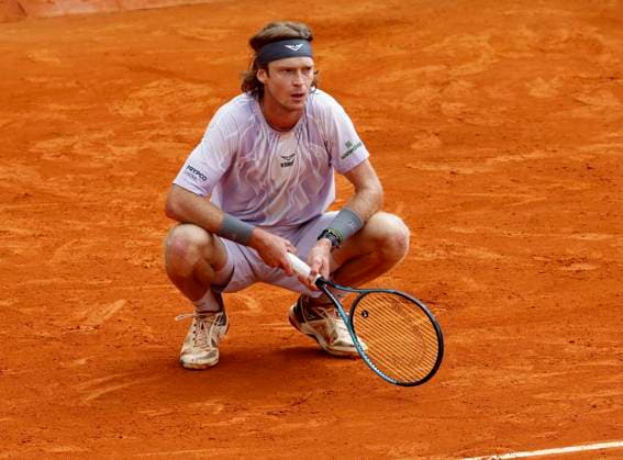 Monte-Carlo Rolex Master Tennis PHOTOPQR NICE MATIN Dylan Meiffret ; Roquebrune Cap-Martin ; 08 04 2026 ; 119e edition du Rolex Monte-Carlo Masters de Tennis. Matchs du 5e jour. ICI : Andrei Rublev (ici sur la photo) perd son match contre Zizou Bergs Rolex Monte-Carlo Masters at Monte-Carlo Country Club on April 8, 2026 in Monte-Carlo.Rolex Monte-Carlo Roquebrune Cap-Martin France  Copyright: xPHOTOPQR NICExMATIN MAXPPPxDylanxMeiffretx 20260408NIM8714 20260408NIM8714