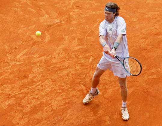 Monte-Carlo Rolex Master Tennis PHOTOPQR NICE MATIN Dylan Meiffret ; Roquebrune Cap-Martin ; 08 04 2026 ; 119e edition du Rolex Monte-Carlo Masters de Tennis. Matchs du 5e jour. ICI : Andrei Rublev (ici sur la photo) perd son match contre Zizou Bergs Rolex Monte-Carlo Masters at Monte-Carlo Country Club on April 8, 2026 in Monte-Carlo.Rolex Monte-Carlo Roquebrune Cap-Martin France  Copyright: xPHOTOPQR NICExMATIN MAXPPPxDylanxMeiffretx 20260408NIM8719 20260408NIM8719