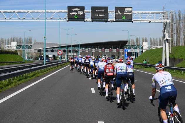 Scheldeprijs 2026 Cycling Race SCHOTEN, BELGIUM - APRIL 08 : Illustration picture during the 114th edition of Scheldeprijs an UCI ProSeries 1.Pro one day cycling road race for Men Elite of 205 km with start in Terneuzen and finish in Schoten on April 8, 2026 in Schoten, Belgium, 08 04 2026 ( Motordriver Kenny Verfaillie - Schoten Belgium  Copyright: xVincentxKalutx
