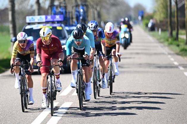 Scheldeprijs 2026 Cycling Race SCHOTEN, BELGIUM - APRIL 08 : Carpenter Robin (USA) of Modern Adventure Pro Cycling during the 114th edition of Scheldeprijs an UCI ProSeries 1.Pro one day cycling road race for Men Elite of 205 km with start in Terneuzen and finish in Schoten on April 8, 2026 in Schoten, Belgium, 08 04 2026 ( Motordriver Kenny Verfaillie - Schoten Belgium  Copyright: xVincentxKalutx