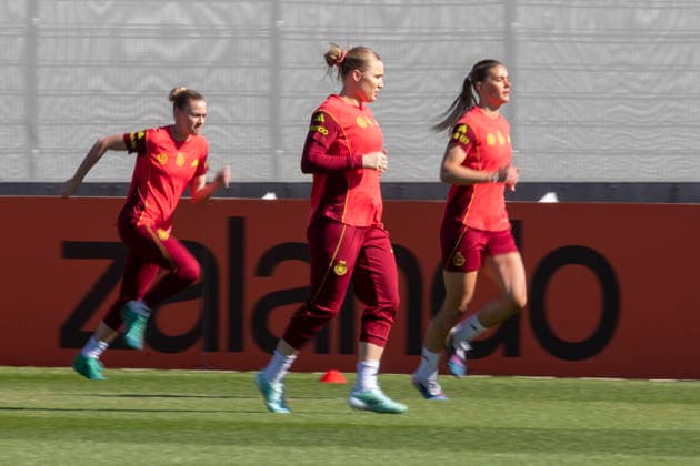 Report 08 04 2026 Training of the German womens national soccer team on the occasion of the World Cup qualifying matches against Austria at the adidas home ground in Herzogenaurach Sprint and Stop and Sideways Herzogenaurach Bavaria Germany