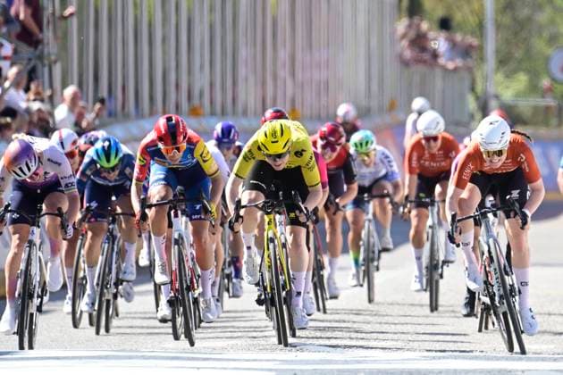 Scheldeprijs 2026 Cycling Race - Women Elite SCHOTEN, BELGIUM - APRIL 08 : Kool Charlotte (NED) of Fenix-Premier Tech, Veenhoven Nienke (NED) of Team Visma Lease a Bike and Balsamo Elisa (ITA) of Lidl - Trek during the sprint of the 6th edition of Scheldeprijs an UCI ProSeries one day cycling road race for Women Elite of 130,3 km with start in Schoten and finish in Schoten on April 8, 2026 in Schoten, Belgium, 08 04 2026 Schoten Belgium  Copyright: xPeterxDexVoechtx