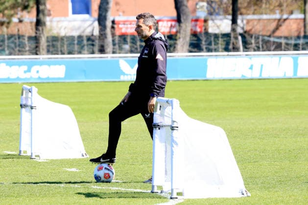 DEU, DFL, 2 FBL Hertha BSC, Training, 08 04 2026, Sportforum, Berlin, DEU, DFL, 2 FBL Hertha BSC, Training, im Bild Cheftrainer Stefan Leitl Hertha BSC Berlin DFL regulations prohibit any use of Photographs as image sequences and or quasi video nordphotoxGmbHx xEngler nph00076