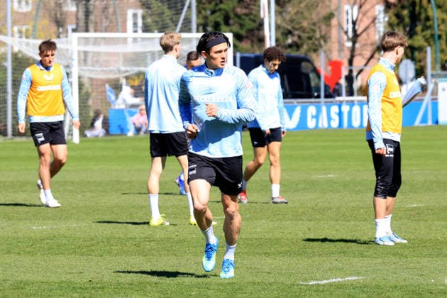 DEU, DFL, 2 FBL Hertha BSC, Training, 08 04 2026, Sportforum, Berlin, DEU, DFL, 2 FBL Hertha BSC, Training, im Bild Fabian Reese Hertha BSC Berlin 11 DFL regulations prohibit any use of Photographs as image sequences and or quasi video nordphotoxGmbHx xEngler nph00076