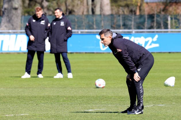 DEU, DFL, 2 FBL Hertha BSC, Training, 08 04 2026, Sportforum, Berlin, DEU, DFL, 2 FBL Hertha BSC, Training, im Bild Cheftrainer Stefan Leitl Hertha BSC Berlin DFL regulations prohibit any use of Photographs as image sequences and or quasi video nordphotoxGmbHx xEngler nph00076