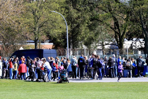 DEU, DFL, 2 FBL Hertha BSC, Training, 08 04 2026, Sportforum, Berlin, DEU, DFL, 2 FBL Hertha BSC, Training, im Bild Hertha BSC Fans, Zuschauer, Besucher, Fans DFL regulations prohibit any use of Photographs as image sequences and or quasi video nordphotoxGmbHx xEngler nph00076