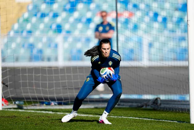 GÖTEBORG, SWEDEN 20260408 The goalkeeper Zecira Musovic during the national teams training at Ullevi in connection with the womens soccer team gathering in Gothenburg for the World Cup qualifiers GÖTEBORG SWEDEN x9200x  Copyright: xBjörnxLarssonxRosvall TTx TRÄNING DAMLANDSLAGET FOTBOLL