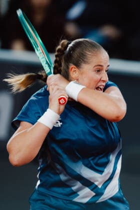 TENNIS - WTA, Tennis Damen Upper Austria Ladies Linz LINZ,AUSTRIA,08.APR.26 - TENNIS - WTA Tour, Upper Austria Ladies Linz. Image shows Jelena Ostapenko (LAT).  GEPAxpictures xAlexanderxSolc