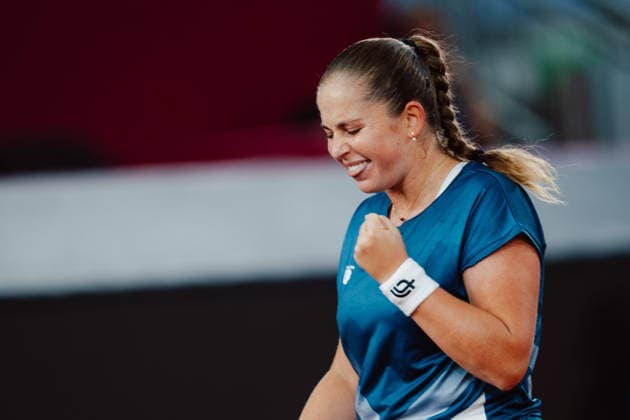 TENNIS - WTA, Tennis Damen Upper Austria Ladies Linz LINZ,AUSTRIA,08.APR.26 - TENNIS - WTA Tour, Upper Austria Ladies Linz. Image shows Jelena Ostapenko (LAT).  GEPAxpictures xAlexanderxSolc