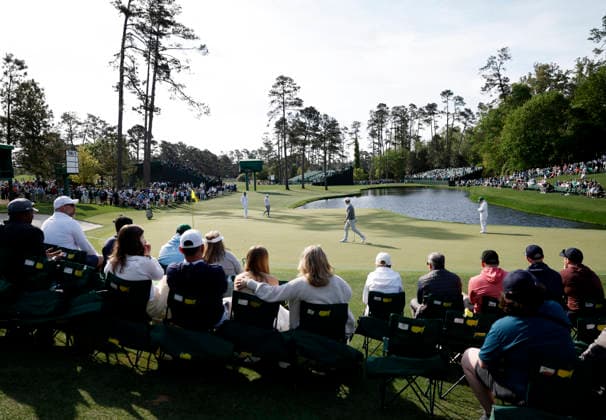 Rory McIlroy of Northern Ireland and Matt Fitzpatrick of England practice putting of the 16th green during a practice round on the Wednesday before The Masters Tournament at Augusta National Golf Club on Wednesday, April 8, 2026 in Augusta, Georgia.  AUG20260408111 JOHNxANGELILLO