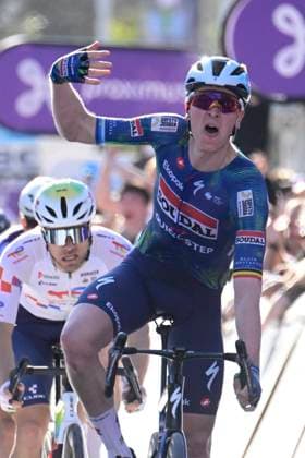Scheldeprijs 2026 Cycling Race SCHOTEN, BELGIUM - APRIL 08 : Merlier Tim (BEL) of Soudal Quick Step win the 114th edition of Scheldeprijs an UCI ProSeries 1.Pro one day cycling road race for Men Elite of 205 km with start in Terneuzen and finish in Schoten on April 8, 2026 in Schoten, Belgium, 08 04 2026 ( Motordriver Kenny Verfaillie - Schoten Belgium  Copyright: xPeterxDexVoechtx