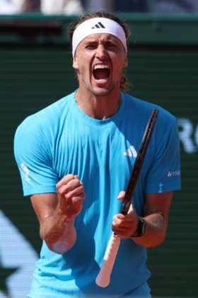 Rolex Monte-Carlo Masters - Day Four Alexander Zverev of Germany reacts during his Round of 32 match against Cristian Garin of Chile day Four of the Rolex Monte-Carlo Masters at Monte-Carlo Country Club on April 8, 2025 in Monte-Carlo, Monaco. Monaco Monte-Carlo Country Club Monte_Carlo Monaco Copyright: xAllstarxPicturexLibraryxLtdx