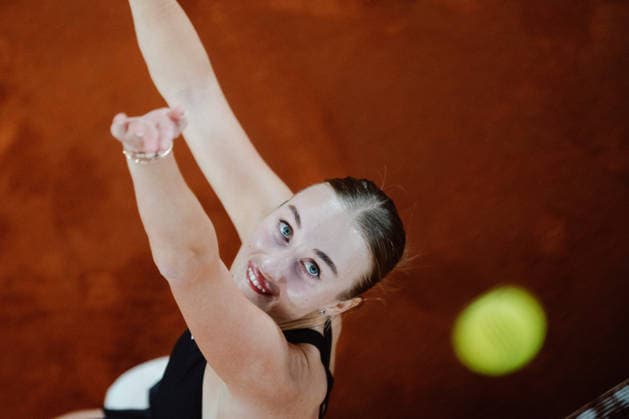 TENNIS - WTA, Tennis Damen Upper Austria Ladies Linz LINZ,AUSTRIA,08.APR.26 - TENNIS - WTA Tour, Upper Austria Ladies Linz. Image shows Anastasia Potapova (AUT).  GEPAxpictures xAlexanderxSolc