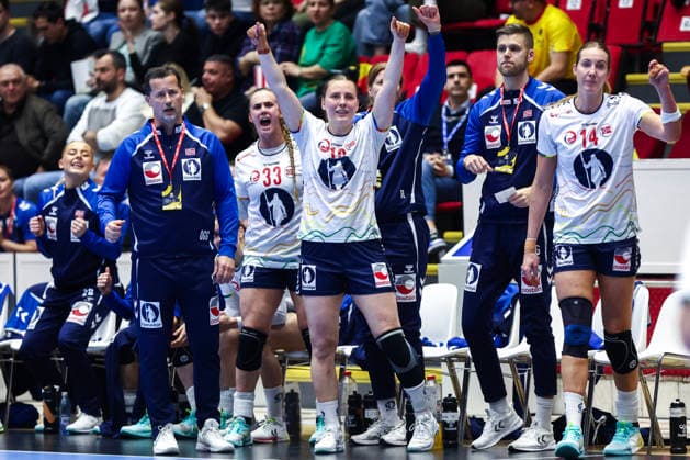 Handball, EHF EURO Cup Romania Norway Bucharest, Romania 20260408 Norway s Malin Larsen Aune before the handball match in the EHF Euro Cup between Romania and Norway at the Polyvalent Hall in Bucharest Photo Nikola Krstic NTB BucureÈ™ti Romania EDITORIAL USE ONLY RESTRICTED USE FOR BETTING COMPANIES  Copyright: xNikolaxKrsticx xNTBx
