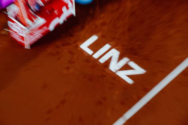 TENNIS - WTA, Tennis Damen Upper Austria Ladies Linz LINZ,AUSTRIA,08.APR.26 - TENNIS - WTA Tour, Upper Austria Ladies Linz. Image shows a feature of the Linz sign.  GEPAxpictures xAlexanderxSolc