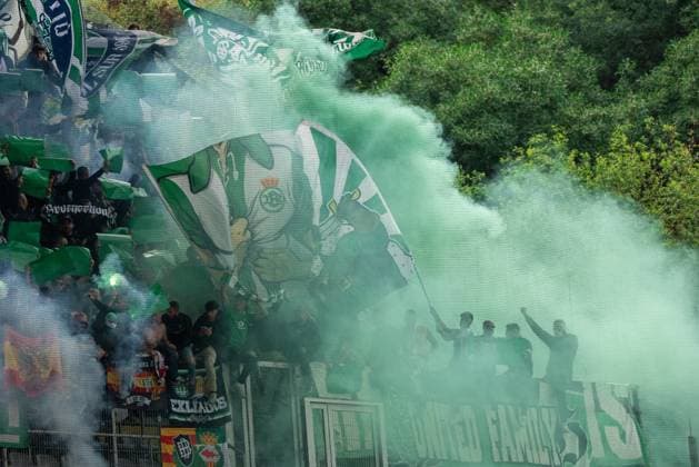 Braga v Real Betis Europa League Fans of Real Betis during the Europa Leage match, between Braga and Real Betis played at Braga Municipal Stadium on April 8, 2026 in Braga, Portugal Braga Portugal Copyright: xAdrianxFernandezx xAgenciaxLOFx