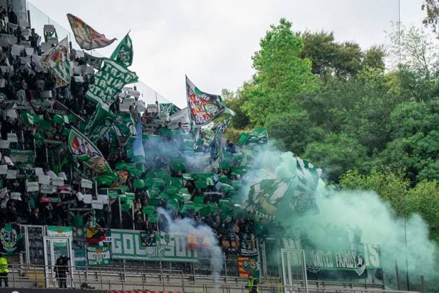 Braga v Real Betis Europa League Fans of Real Betis during the Europa Leage match, between Braga and Real Betis played at Braga Municipal Stadium on April 8, 2026 in Braga, Portugal Braga Portugal Copyright: xAdrianxFernandezx xAgenciaxLOFx