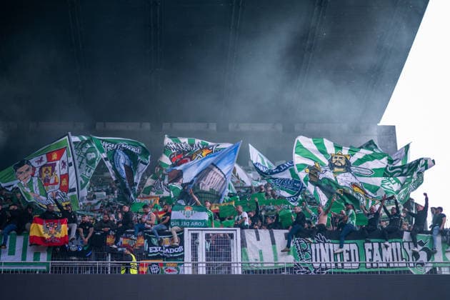 April 8, 2026, Braga, Braga, Portugal: BRAGA, PORTUGAL - APRIL 08: Real Betis Balompie supporters during the UEFA Europa League 2025 26 Quarter-Final Leg One match between SC Braga and Real Betis Balompie at Estadio Municipal de Braga on April 08, 2026 in Braga, Portugal. Braga Portugal - ZUMAl192 20260408_zsp_l192_013 Copyright: xMiguelxLemosx