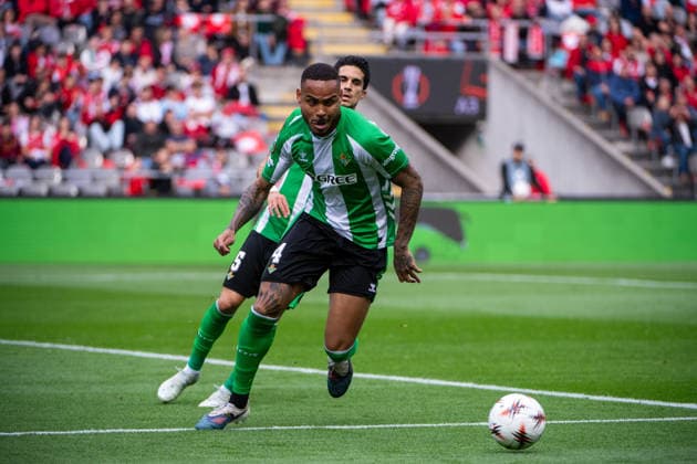 April 8, 2026, Braga, Braga, Portugal: BRAGA, PORTUGAL - APRIL 08: NATAN of Real Betis is seen on action during the UEFA Europa League 2025 26 Quarter-Final Leg One match between SC Braga and Real Betis Balompie at Estadio Municipal de Braga on April 08, 2026 in Braga, Portugal. Braga Portugal - ZUMAl192 20260408_zsp_l192_024 Copyright: xMiguelxLemosx
