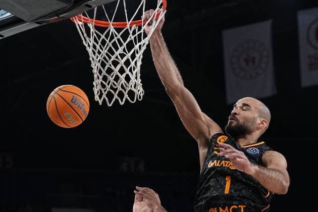 Galatasaray MCT Technic v La Laguna Tenerife - FIBA Basketball Champions League ISTANBUL, TURKIYE - APRIL 8: Jerome Robinson Jr. (1) of Galatasaray MCT Technic in action during the FIBA Basketball Champions League quarter-final second leg match against La Laguna Tenerife at Sinan Erdem Sports Hall in Istanbul, Turkiye on April 8, 2026. Adem Kutucu Anadolu Istanbul Turkey. Editorial use only. Please get in touch for any other usage.  Copyright: x2026xAnadoluxAdemxKutucux