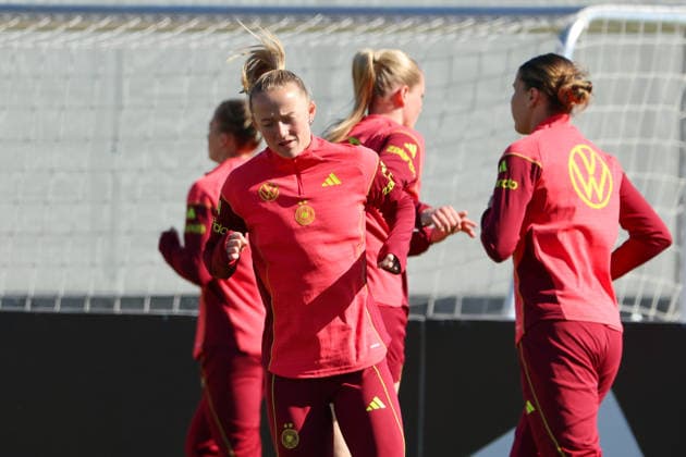 Herzogenaurach, Germany 08 April 2026 Training of the German womens national soccer team in preparation for the World Cup qualifiers in Herzogenaurach In the picture Lea Schüller Schueller Germany Copyright: HMBxMedia MadeleinexFantini