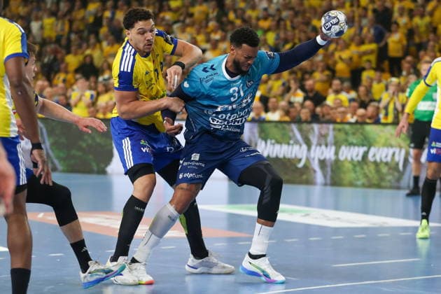 Kielce 08.04.2026. Pilka reczna EHF Liga Mistrzow sezon 2025 26 runda play off - polfinal mecz: Industria Kielce - Pick Szeged --- Handball EHF Champions League season 2025 26 round play off semi-final match: Industria Kielce - Pick Szeged nz Toto Jeremy Fot. Kacper Staniec NEWSPIX.PL --- newspix.pl 