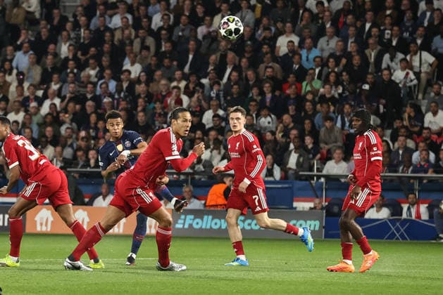 UEFA Champions League Quarter Finals Paris Saint-Germain v Liverpool Desire Doue of Paris Saint-Germain scores to make it 1-0 during the UEFA Champions League Quarter Finals match Paris Saint-Germain vs Liverpool at Parc des Princes, Paris, France on 08 April 2026 (Photo by Alfie Cosgrove News Images) Paris Parc des Princes Paris France Copyright: xAlfiexCosgrove NewsxImagesx