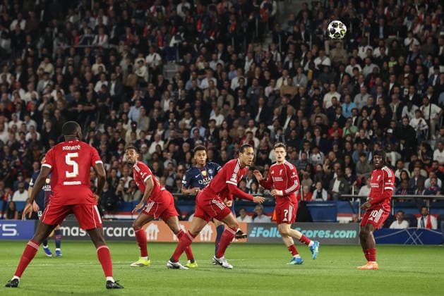 UEFA Champions League Quarter Finals Paris Saint-Germain v Liverpool Desire Doue of Paris Saint-Germain scores to make it 1-0 during the UEFA Champions League Quarter Finals match Paris Saint-Germain vs Liverpool at Parc des Princes, Paris, France on 08 April 2026 (Photo by Alfie Cosgrove News Images) Paris Parc des Princes Paris France Copyright: xAlfiexCosgrove NewsxImagesx