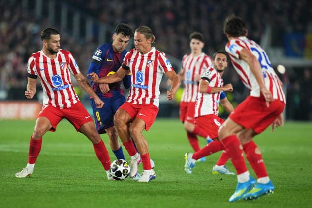 UEFA Champions League match, Quarter-Finals, first leg, between FC Barcelona, Barca and Atletico de Madrid played at Spotify Camp Nou Stadium on April 8, 2026 in Barcelona, Spain. (Photo by Bagu Blanco PRESSINPHOTO) Copyright: xBaguxBlancox xPRESSINPHOTOx