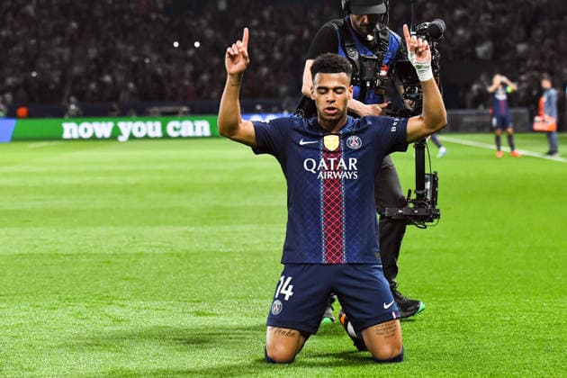 FOOTBALL : Paris Saint Germain vs Liverpool FC - Ligue des Champions - Quart de Finale - Match Aller - 08 04 2026 Joie des joueurs du Paris SG aprÃ s le but de Desire Doue (Paris SG) ParisFrance  Copyright: xBaptistexAutissierx