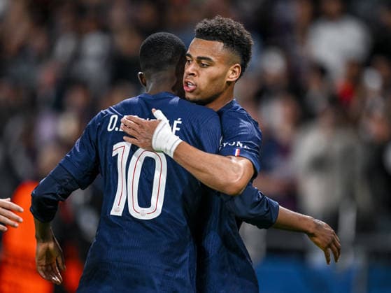 Desire Doue Paris Saint Germain FC celebrates after scoring his team s first goal during the UEFA Champions League 2025 26 Quarter Final First Leg match between Paris Saint Germain FC and Liverpool FC at Parc des Princes on April 8, 2026 in Paris, France Photo by Harry Langer DeFodi Images