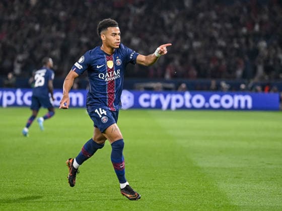 Desire Doue Paris Saint Germain FC celebrates after scoring his team s first goal during the UEFA Champions League 2025 26 Quarter Final First Leg match between Paris Saint Germain FC and Liverpool FC at Parc des Princes on April 8, 2026 in Paris, France Photo by Harry Langer DeFodi Images