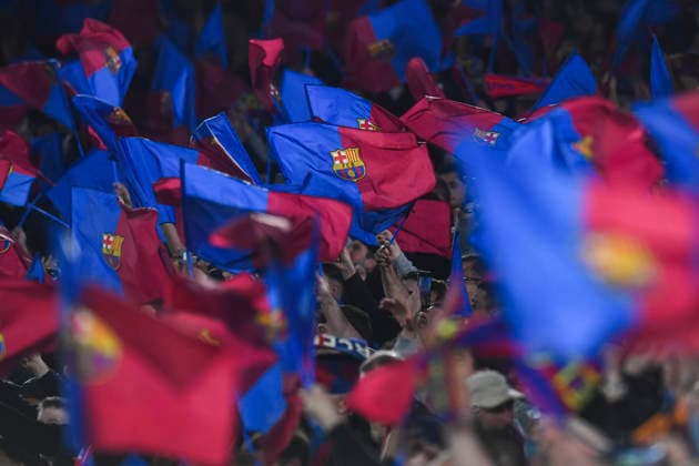 UEFA Champions League 2025 2026 quarter final, FC Barcelona Atletico de Madrid, at Estadio Campo Nou in Barcelona Spain April 08, 2026, Barcelona, Barcelona, Spain Fans of FC Barcelona during the UEFA Champions League 2025 2026 quarter final, FC Barcelona Atletico de Madrid, at Estadio Campo Nou in Barcelona Spain Barcelona Barcelona Barcelona Spain Copyright: xPACOxLARGOx