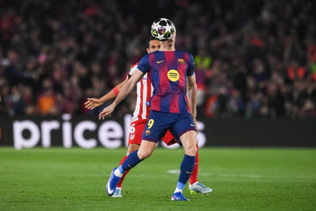 UEFA Champions League 2025 2026 quarter final, FC Barcelona Atletico de Madrid, at Estadio Campo Nou in Barcelona Spain April 08, 2026, Barcelona, Barcelona, Spain Robert Lewandowski of FC Barcelona during the UEFA Champions League 2025 2026 quarter final, FC Barcelona Atletico de Madrid, at Estadio Campo Nou in Barcelona Spain Barcelona Barcelona Barcelona Spain Copyright: xPACOxLARGOx