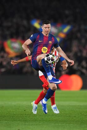 UEFA Champions League 2025 2026 quarter final, FC Barcelona Atletico de Madrid, at Estadio Campo Nou in Barcelona Spain April 08, 2026, Barcelona, Barcelona, Spain Robert Lewandowski of FC Barcelona during the UEFA Champions League 2025 2026 quarter final, FC Barcelona Atletico de Madrid, at Estadio Campo Nou in Barcelona Spain Barcelona Barcelona Barcelona Spain Copyright: xPACOxLARGOx