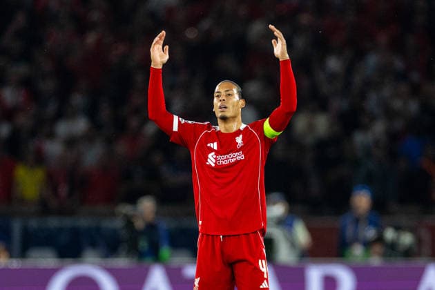 Football - UEFA Champions League - Quarter-Final - 1st Leg - Paris Saint-Germain FC v Liverpool FC PARIS, FRANCE - Wednesday, April 8, 2026: Liverpool s captain Virgil van Dijk reacts during the UEFA Champions League Quarter-Final 1st Leg match between Paris Saint-Germain FC and Liverpool FC at the Parc des Princes. (Photo by David Rawcliffe Propaganda) PARIS Parc des Princes ÃŽLE-DE-FRANCE FRANCE  Copyright: xDavidxRawcliffex P2026-04-08-PSG_Liverpool-69