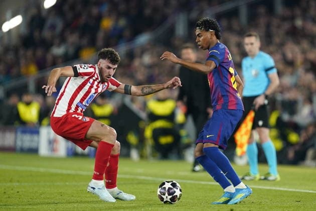 UEFA Champions League match, Quarter-Finals, first leg, between FC Barcelona, Barca and Atletico de Madrid played at Spotify Camp Nou Stadium on April 8, 2026 in Barcelona, Spain. (Photo by Bagu Blanco PRESSINPHOTO) Copyright: xBaguxBlancox xPRESSINPHOTOx