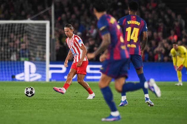 UEFA Champions League 2025 2026 quarter final, FC Barcelona Atletico de Madrid, at Estadio Campo Nou in Barcelona Spain April 08, 2026, Barcelona, Barcelona, Spain Marcos Llorente of Atletico de Madrid during the UEFA Champions League 2025 2026 quarter final, FC Barcelona Atletico de Madrid, at Estadio Campo Nou in Barcelona Spain Barcelona Barcelona Barcelona Spain Copyright: xPACOxLARGOx