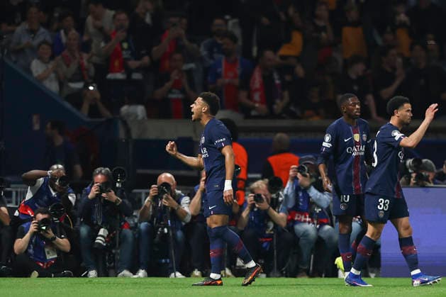 Paris Saint-Germain v Liverpool, UEFA Champions League Paris Saint-Germain midfielder DÃ sirÃ DouÃ (14) scores a GOAL 1-0 and celebrates during the Paris Saint-Germain v Liverpool UEFA Champions League Quarter-Final, 1st Leg match at Parc de Princes, Paris, France on 8 April 2026 Credit: Ian Stephen Every Second Media Editorial use only. All images are copyright Every Second Media Limited. No images may be reproduced without prior permission. Copyright: xIMAGO EveryxSecondxMediax ESM-1895-0056 IanxStephenx xEveryxSecondxMediax