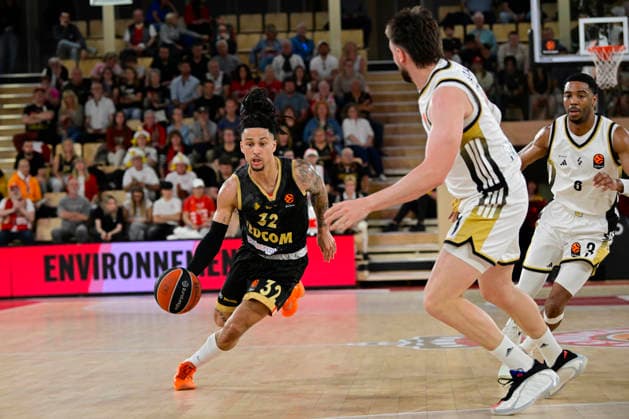 BASKET-BALL : AS Monaco VS LDLC Asvel - Turkish Airlines EuroLeague - 08 04 2026 Matthew Strazel (ASM) - Turkish Airlines EuroLeague match between AS Monaco and LDLC Asvel on April 8, 2026 at the Gaston-MÃ decin sports hall in Monaco. MonacoMonaco  Copyright: xWilliamxCannarellax
