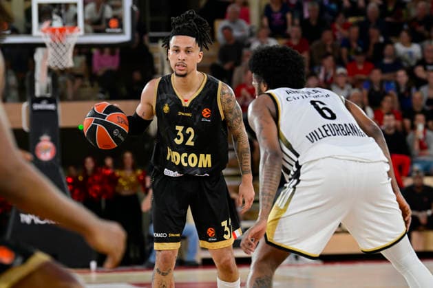BASKET-BALL : AS Monaco VS LDLC Asvel - Turkish Airlines EuroLeague - 08 04 2026 Matthew Strazel (ASM) - Turkish Airlines EuroLeague match between AS Monaco and LDLC Asvel on April 8, 2026 at the Gaston-MÃ decin sports hall in Monaco. MonacoMonaco  Copyright: xWilliamxCannarellax